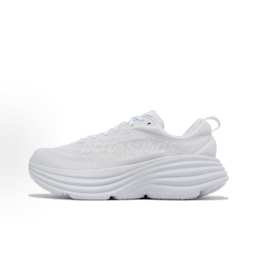 HOKA ONE ONE Bondi 8 Men's Casual Urban Commuter Running Shoes - White/Blue